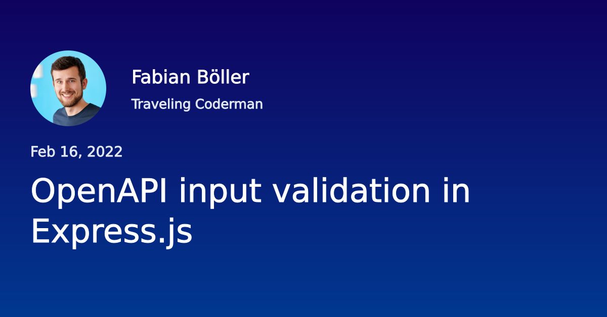 OpenAPI input validation in 